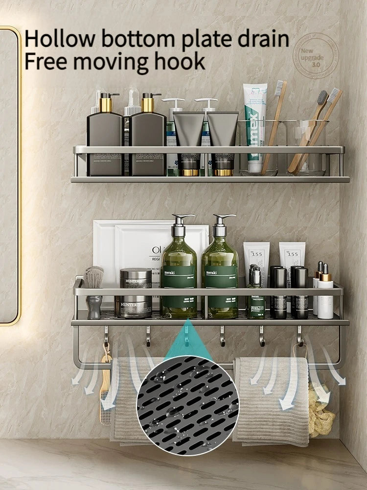 Bahee bathroom rack bathroom shelf toilet space aluminium hanging rack bathroom organizer hang on the wall