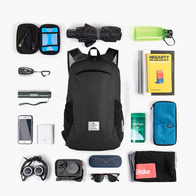 Naturehike Camping Backpack Portable Ultralight Waterproof Nylon Bag 18L