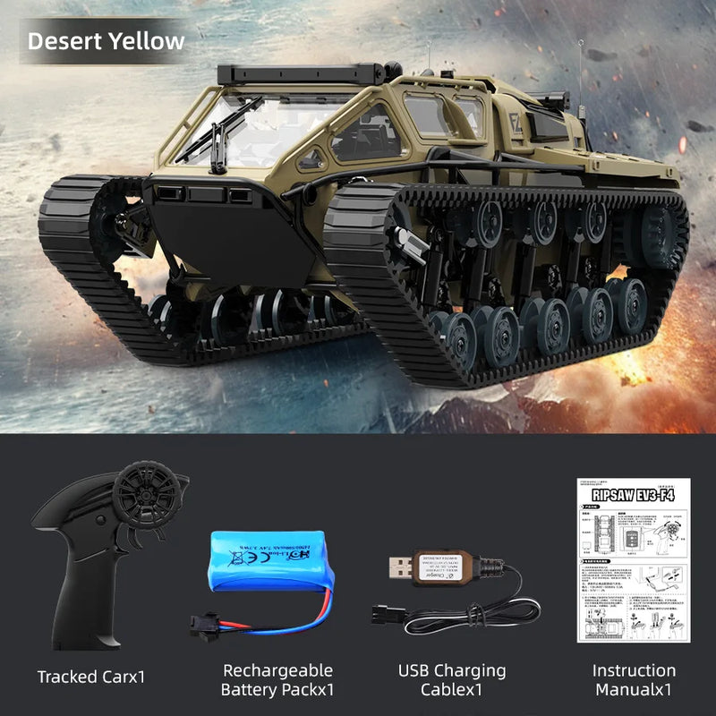 RC Tank Remote Control Car With 360° Rotation Drift RC Model Off-Road Vehicle