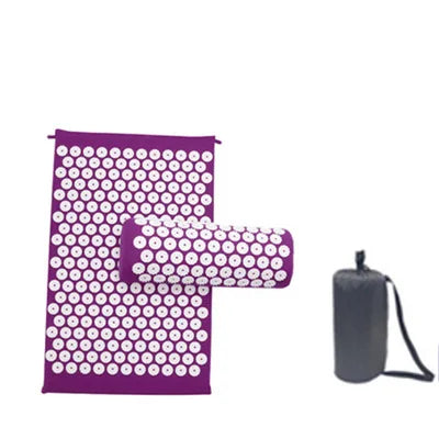 Acupressure Mat Sensi Massage Mat Pillow Set  applicator for Neck Foot Yoga Mat with Needle Back Cushion