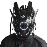 Cyberpunk LED Mask – Round Light-Up Woven Face Mask, Futuristic Cosplay & Role-Playing Accessory for Halloween Parties, Music Festivals & Events