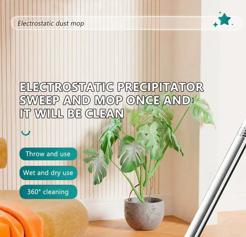 Sabca Clip-On Face Towel Mop Electrostatic Dust Removal Mop Disposable Face Paper Mop For Cleaner Wipes/Dry/Cloth