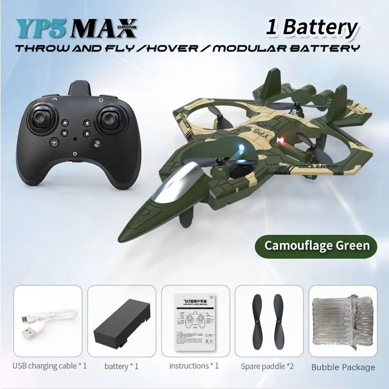 BK Toys Co. RC Drone YP5MAX Remote Control Fighter Four Axis Foam RC Plane/Drone
