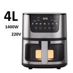 DIVEDEER 4L Household Visual Air Fryer - Large Capacity, Multifunctional, Stainless Steel Design for Home Use (Freidora Aire)