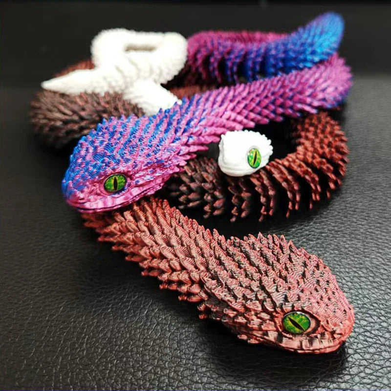 3D Printed Snake Realistic Snake Statue Movable Joint Fidget Toys
