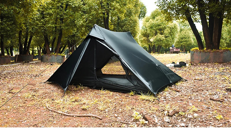 Aricxi tent 2 Person Outdoor Ultralight Camping Tent 3 Season Professional 15D Silnylon Rodless Tent grey black