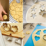 Weilton Multi-piece Set of Geometric Cookie Cutters, Stainless Steel Pastry Molds, Fruit Tools -perfect for DIY Baking and Fruit Cutting