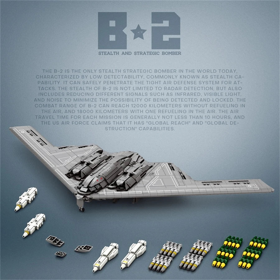 Lego STYLE B2 Stealth Bomber 2063pcs Building Blocks