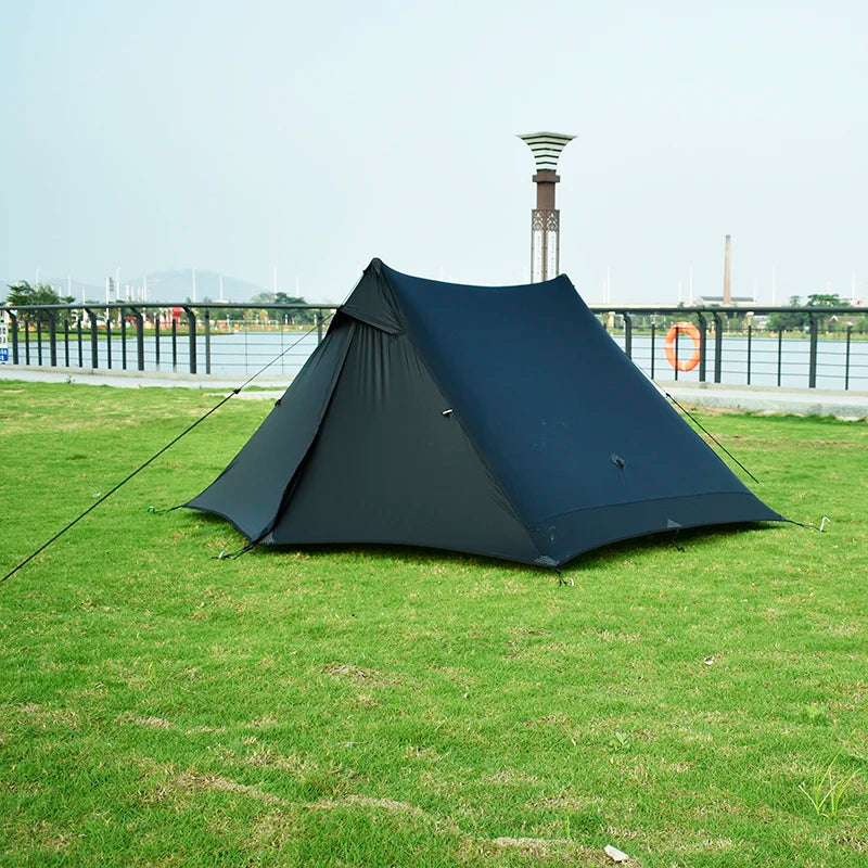 Aricxi tent 2 Person Outdoor Ultralight Camping Tent 3 Season Professional 15D Silnylon Rodless Tent grey black