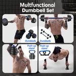 PORIYA 20kg 40kg Dumbbell Set Adjustable Barbell Kettlebell Home Gym Fitness