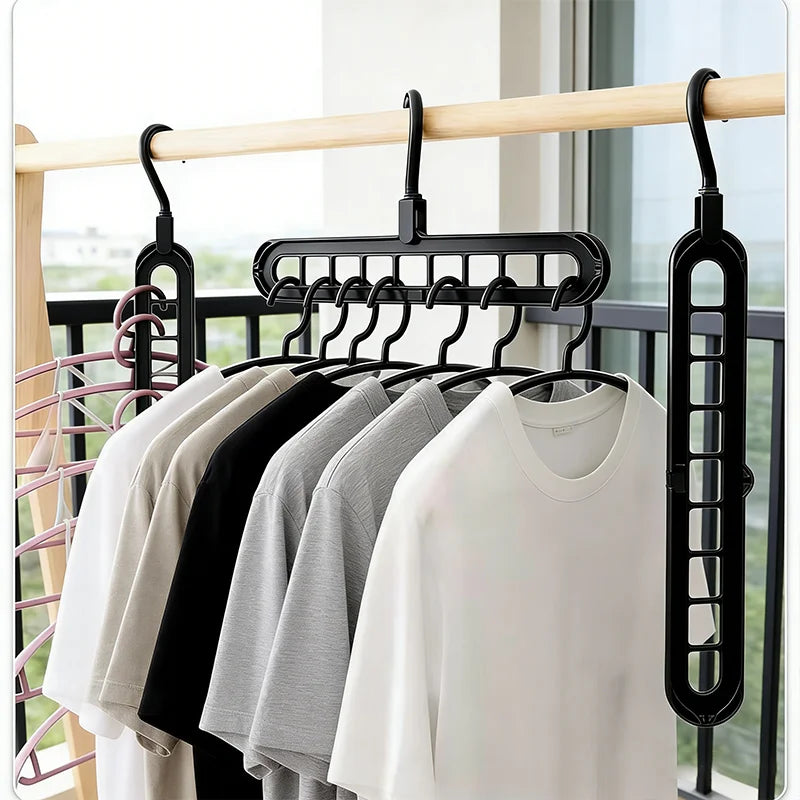 9-Hole Clothes Hanger Organizer Wardrobe Space Saving Storage Hanger for Clothes Folding Magic Hangers Closet Drying Racks Home