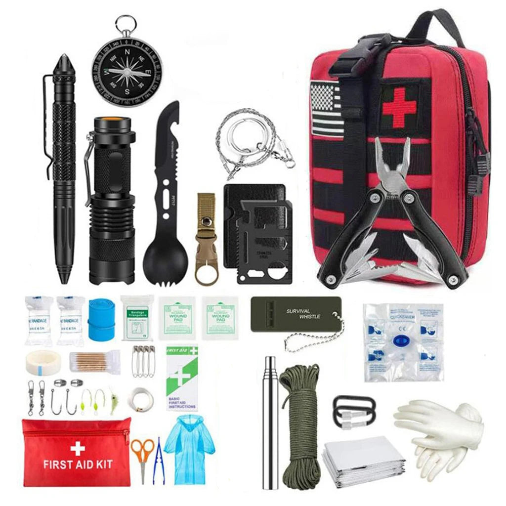 Survival First Aid Kit Survival Full Set Molle Outdoor Gear Emergency Kits