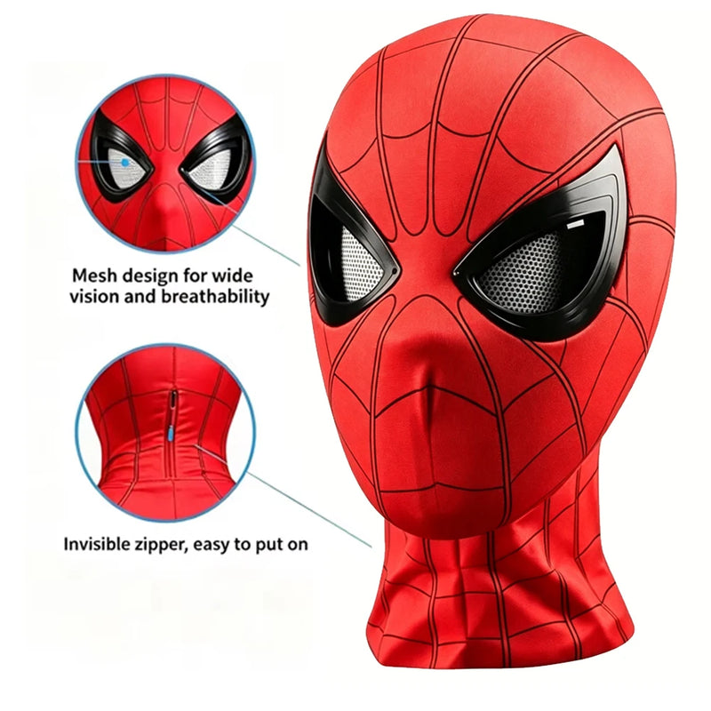 Halloween Spider-Man Mask with Operable Blink Eyes, Chin Control & Superhero Cosplay Headgear – Costume Prop & Gift