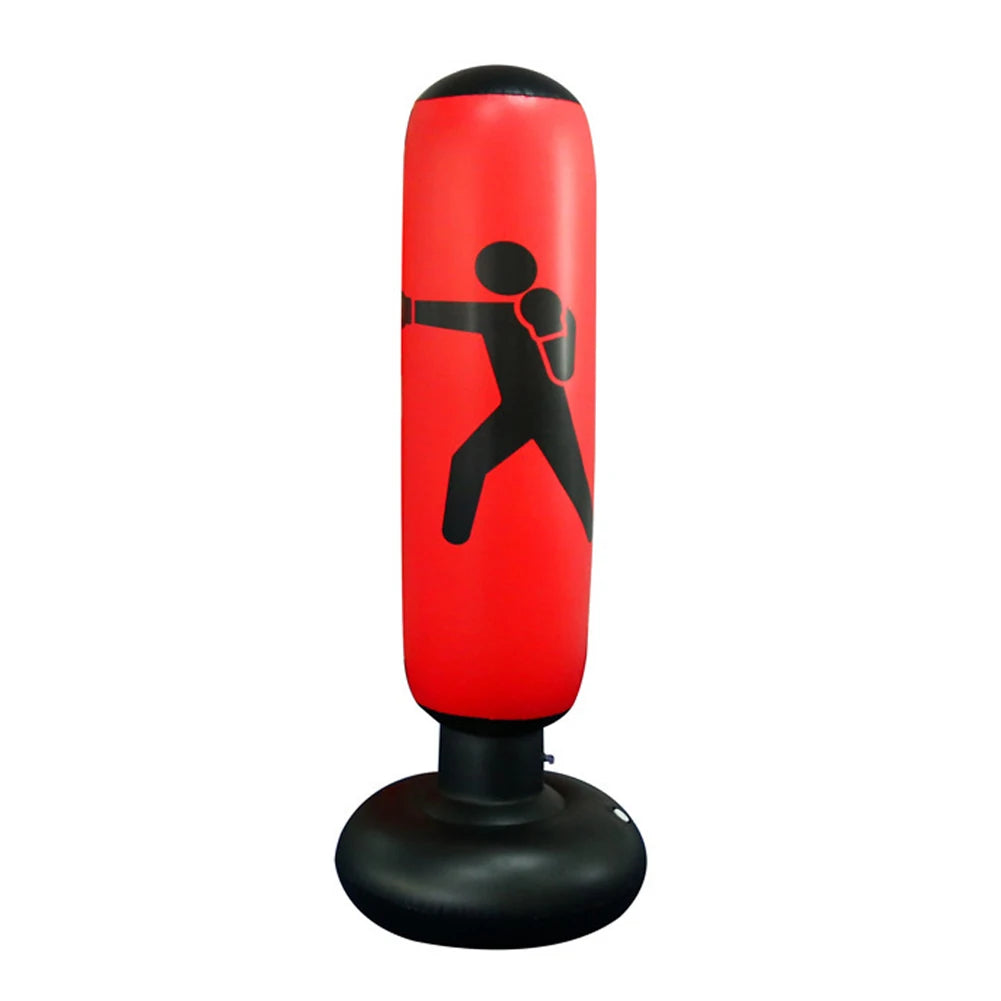 160cm Adults Children Inflatable Boxing Bag Kids Boxing Punch Kicking Sandbag Decompression Fitness Equipment