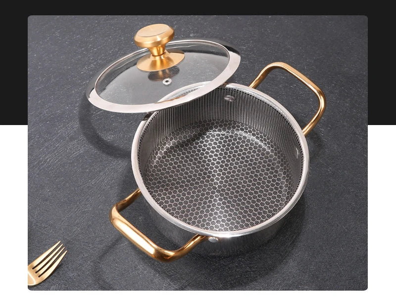 east Essentials Stock 3, Stock Pot Honeycomb Non-stick Pot with lid