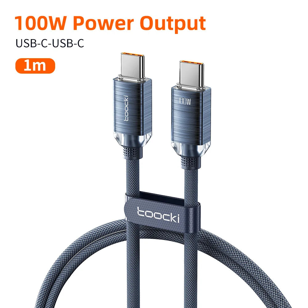 Toocki PD100W Fast Charging Cable USB C To C