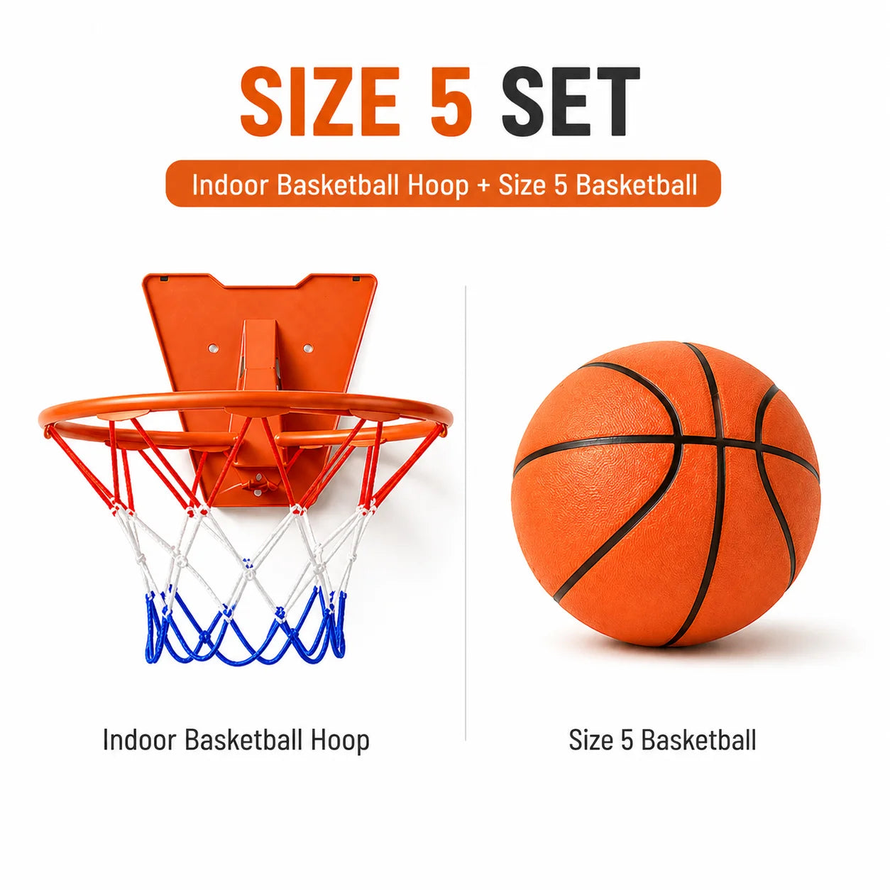 Silent Basketball Hoop Set, Indoor Foam Basketball with Mini Hoop, No Noise Training Ball for Home, Apartment & Kids Practice