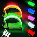 Night Running Armband LED Light Outdoor Sports USB Rechargeable Safety Belt Arm Leg Warning Wristband Cycling Bike Bicycle Light