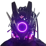 Cyberpunk LED Mask – Round Light-Up Woven Face Mask, Futuristic Cosplay & Role-Playing Accessory for Halloween Parties, Music Festivals & Events