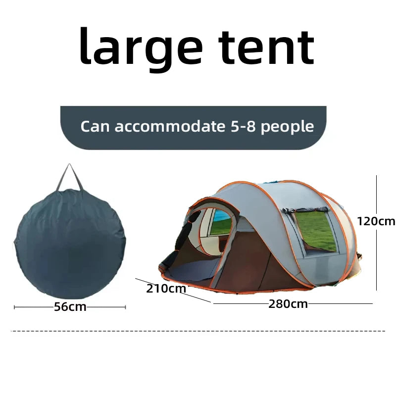 5–8 Person Waterproof Family Camping Tent – Automatic Quick Open