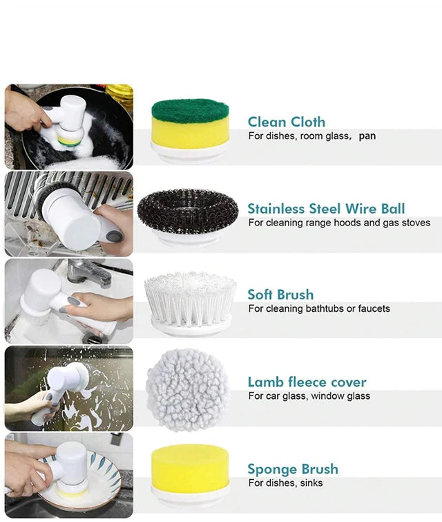 Cordless Household Spin Scrubber Kitchen Gadgets Hairbrushes Bathroom Broom Toilet Multipurpose Cleaning Brush Electric Mops