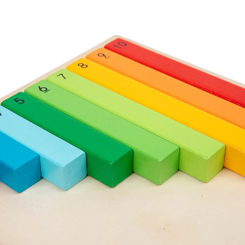 Wooden Montessori Teaching Math Toys Colour Fraction & Adding Sticks