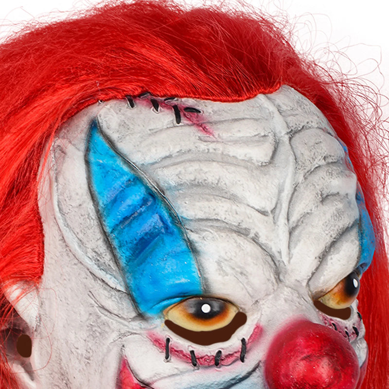 Horror Red-Haired Clown Mask – Realistic Halloween Latex Costume Prop, High-Quality Mask for Men & Women, Cosplay, Role-Playing & Masquerade Parties