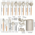 MasterBro 36pcs silicone utensil cooking set with holder