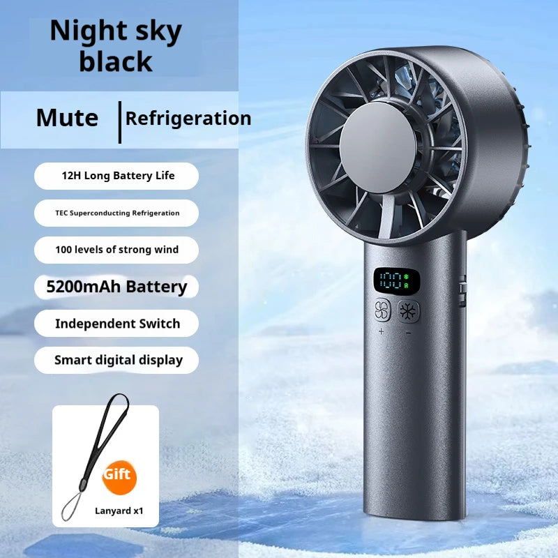 HOMEFISH Ice compress high-speed cooling fan handheld fans USB Rechargeable portable