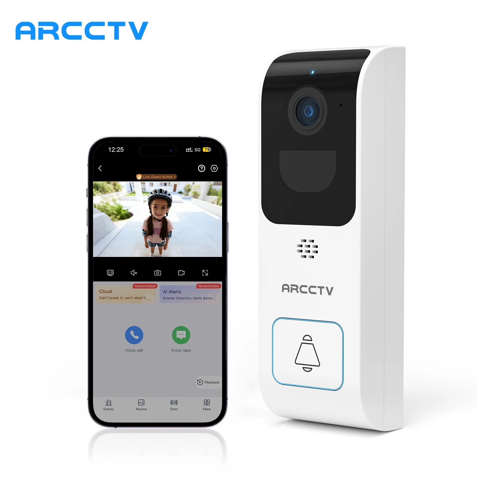 ARCCTV Video Doorbell Camera, 2K Dual-band WiFi