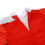 Red Dino Ranger Kids Costume – Dinosaur-Themed Muscle Jumpsuit, Superhero Cosplay Outfit for Halloween, Carnival & Dress-Up Parties