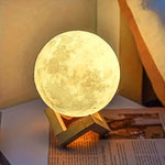 east Home Planet Lamp Moon Galaxy Night Light Art Painting Graffiti Birthday Gift Bedroom Living Room Decoration (With Stand)