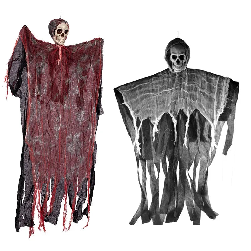 1pc 90CM Halloween Hanging Skeleton Ghost Decoration – Indoor & Outdoor Party, Bar, Graveyard & Scary Horror Prop