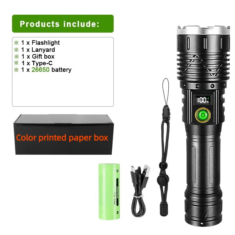 Gondiah Camping Powerful 2*300W LED Flashlight 8500000LM