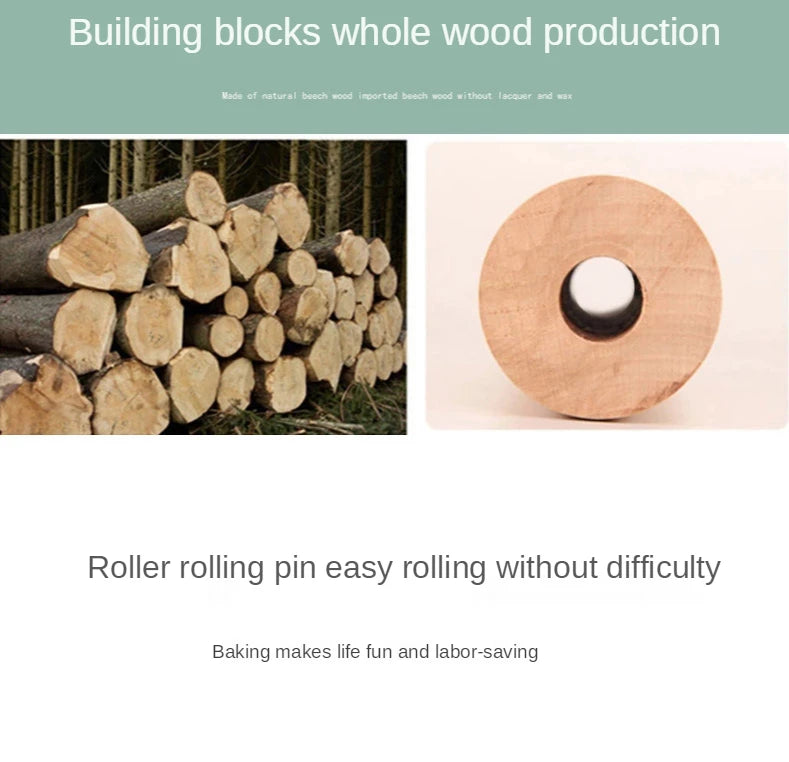 Beccarat Wooden Rolling Pin Professional Dough Roller Non-Stick Rolling Pin for Pasta Dough Pizza Baking Cookies Biscuit Fondant Cake