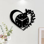 east Home Heart shaped frameless design acrylic silent clock living room bedroom home decoration Mother's Day New Year Easter gift
