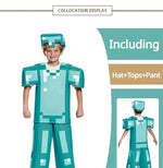 Pixel Adventure Role-Play Costume Set for Kids – Game-Inspired Boys' & Girls' Outfit for Holiday Parties, Stage Performances & Christmas Gifts