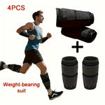 4 adjustable ankle/wrist weight straps - Weight packs for leg and arm training, suitable for walking and running exercises