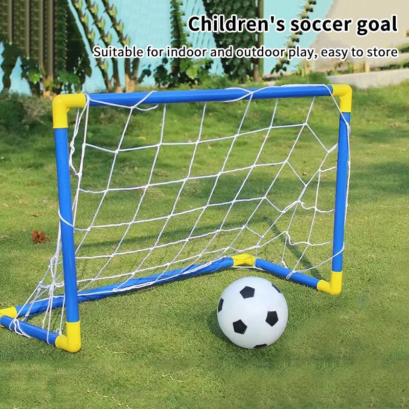 Portable Micro Soccer Goal Set (Net, Pump, Ball Included) Lightweight Indoor/Outdoor Gear For Park & Beach Training 1Set