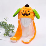 Halloween Moving Ear Plush Hat – Pumpkin, Skeleton & Monster Cartoon Cosplay Hat with Press-to-Jump Ears