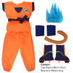NEW Goku Cosplay Costume for Kids & Adults – Son Goku Super Saiyan Training Suit with Wig, Party Outfit