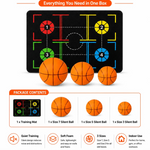 Basketball Training Mat + Silent Balls Set, Sizes 3 5 7, Indoor Practice & Coordination