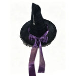 Gothic Lolita Witch Hat – Satin Bow, Lace & Star Pendant Bendable Masquerade Costume Hat for Women, Halloween Party & Cosplay