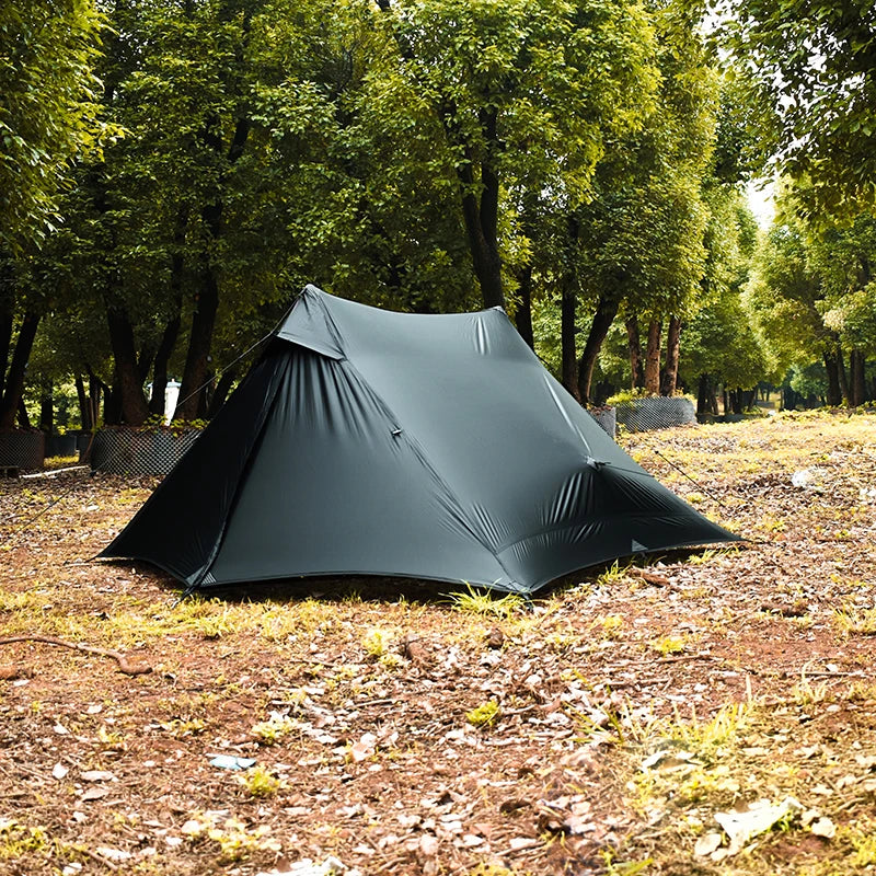Aricxi tent 2 Person Outdoor Ultralight Camping Tent 3 Season Professional 15D Silnylon Rodless Tent grey black