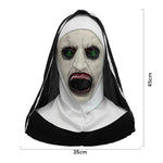 Scary Nun Mask Halloween Costume Bloody Horror Devil Face with Headwrap