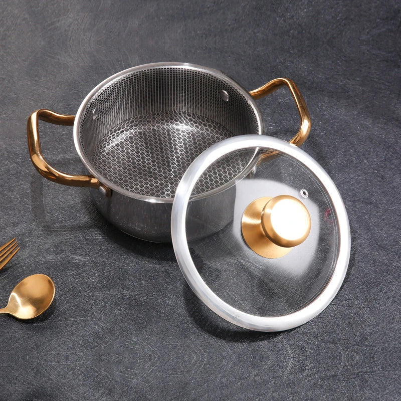 east Essentials Stock 3, Stock Pot Honeycomb Non-stick Pot with lid