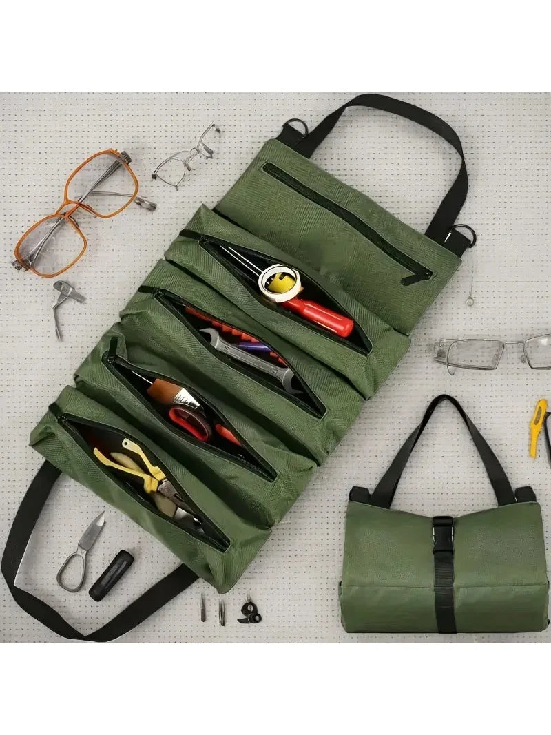 Father's Day Multi-Purpose Tool Bag High-Quality Professional Multi Pocket Hardware Tools Pouch Roll UP Portable Small Tools Organizer Bag Fathers Day Special