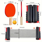 Ping Pong Paddle Set, Portable Table Tennis Set with Retractable Net & Carry Bag,40+ Ping-Pong Balls