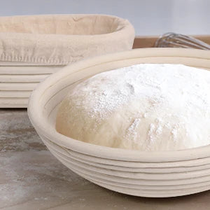 KeMorii Natural Rattan Bread Proofing Basket Handmade Rattan Wicker Baking Bowl Dough Fermentation Sourdough Banneton Bread Basket