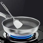 Nawongo Whole Body Tri-Ply Stainless Steel Frying Pan 316 Stainless Steel Wok Pan Double-sided Honeycomb Skillet Suitable for All Stove